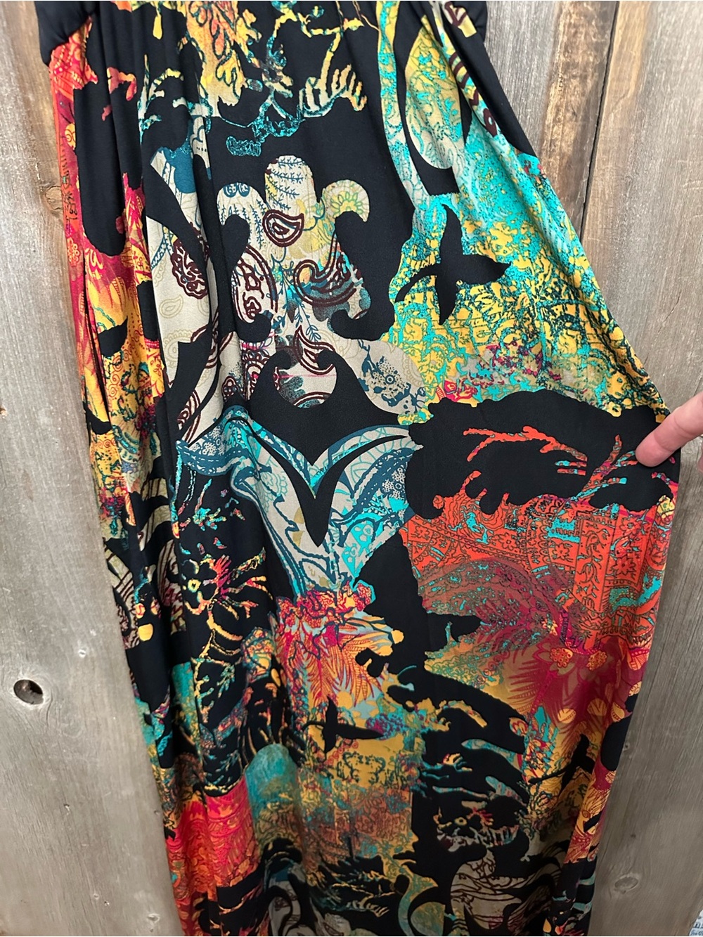 I jeans by Buffalo Floral Knot Maxi Sundress with Pockets Black Size Medium - Picture 8 of 17